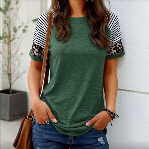 Cheetah and green dress tee